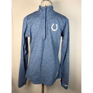 Nike NFL Indianapolis Colts Womens Small Blue Heather Dri-FIT Quarter Zip Top